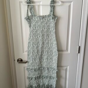 Altar'd State Green Floral Midi Dress